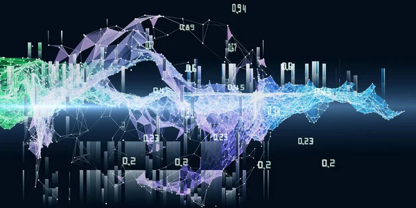 Abstracte Polygonale Analyse Algoritme Kunstmatige Intelligentie Gegevens Big Data Analytics — Stockfoto