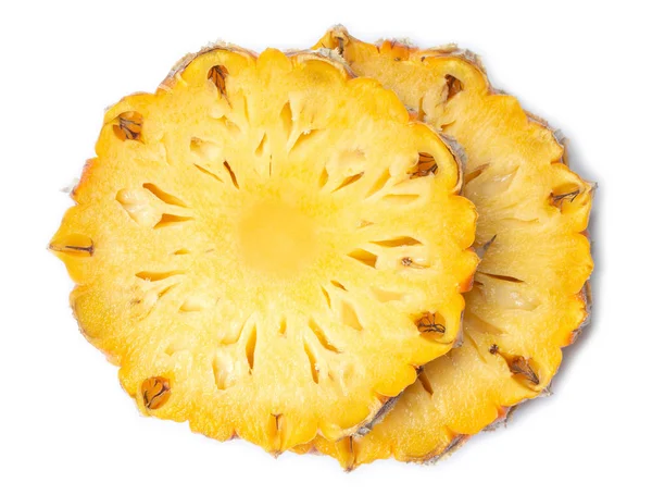 Fette Ananas Fresco Sfondo Bianco — Foto Stock