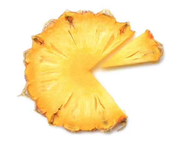 Frische Ananasscheiben Auf Weißem Hintergrund — Stockfoto