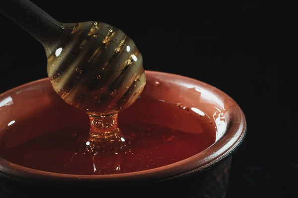 Honey Poured Jar — Stock Photo, Image