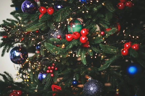 Christmas New Year Tree Decorations — Stock Photo, Image