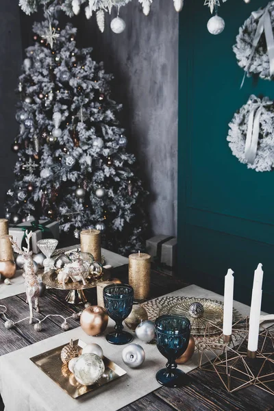 Belles Décorations Noël Dans Maison — Photo