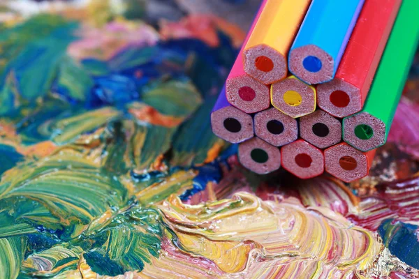 Lápis Coloridos Para Desenho Criatividade — Fotografia de Stock