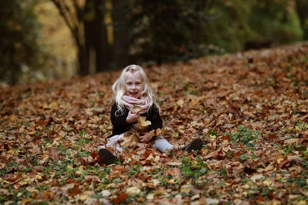 Kinderunterhaltung Herbstlichen Wald — Stockfoto