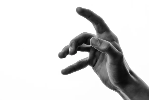 Руки Человека Белом Фоне — стоковое фото