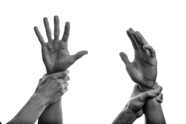 Руки Людини Білому Тлі — стокове фото