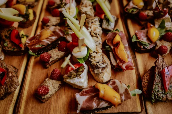 Various Snacks Buffet Table — Stock Photo, Image