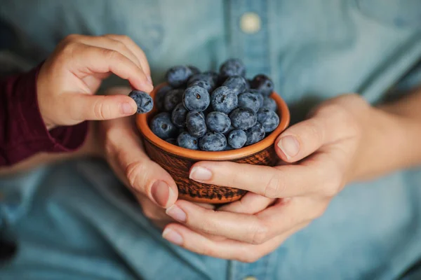Fresh Blueberries Plate Slide — Stock Photo, Image