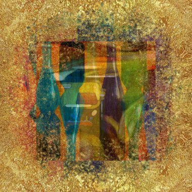 soyut tasarım, şarap şişeleri