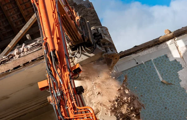 Excavator Work Demolition Site — Stock Photo, Image