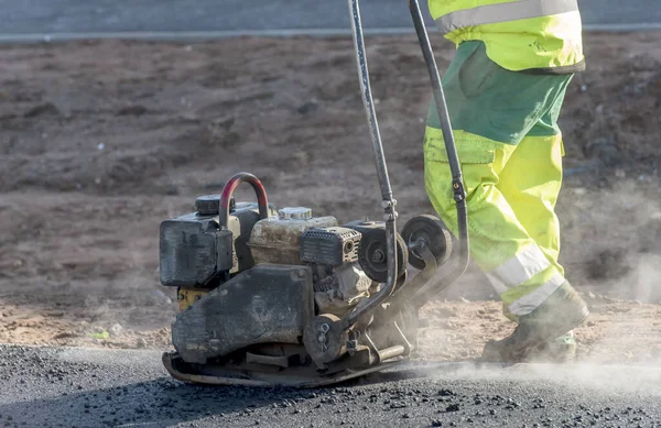 Worker Road Construction Site — Stock Photo, Image