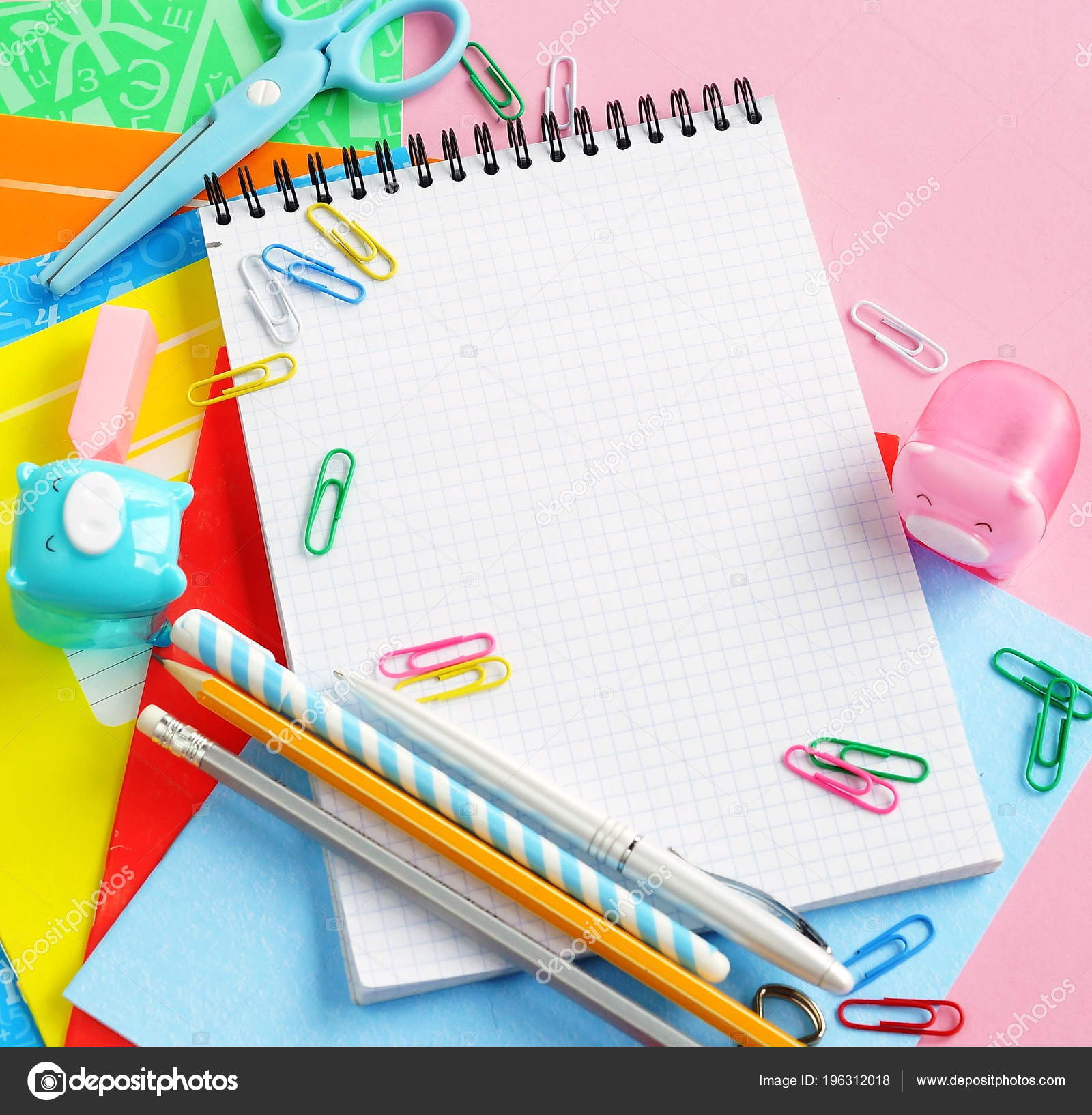 Back School Background Items School Table School Supplies Frame Flat Stock Photo By C Si 27star