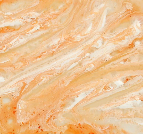 Abstract Marble Pastel Orange White Color Paint Background Acrylic Texture — Stock Photo, Image