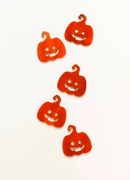 Dekoracje Halloween Koncepcja Tło Pumpkin Białym Tle Miejsce — Zdjęcie stockowe