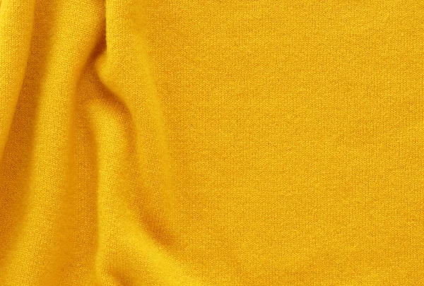 黄色羊绒背景纹理 昂贵的豪华 针线活 复制空间 — 图库照片
