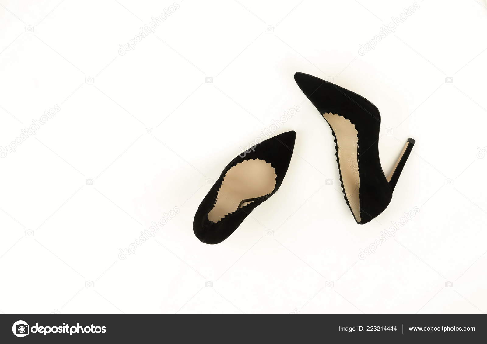 high heels in black color