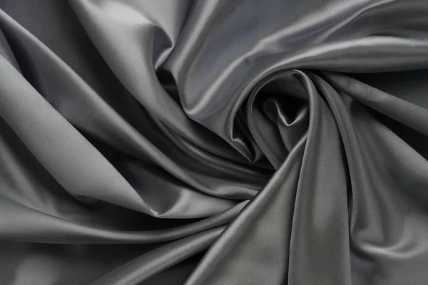Tissu Soie Satin Texture Fond Couleur Argentée Fond Abstrait Vague — Photo