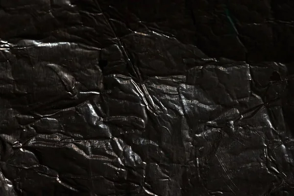 暗いしわくちゃアルミニウム箔テクスチャ背景 金属表面の空の背景 — ストック写真