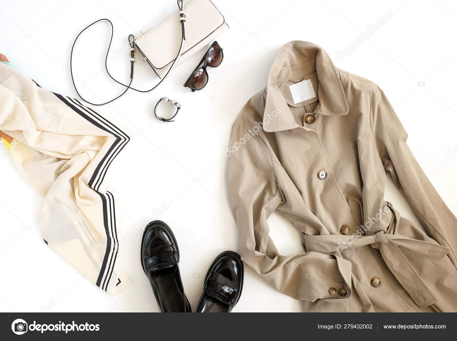 Clothes Accessories Top View Background Flat Lay Female Stock Photo by ©Si-27star