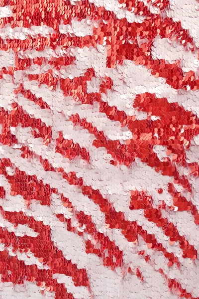 Flitter Szövet Textúra Háttér Piros Fehér Színű Közeli Teljes Képkocka — Stock Fotó