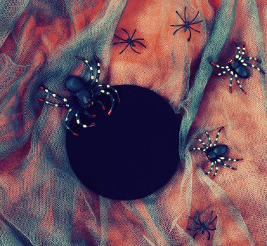 Cadılar Bayramı üst arkaplan görüntüsü klasik tonda. Boşluğu kopyala. 