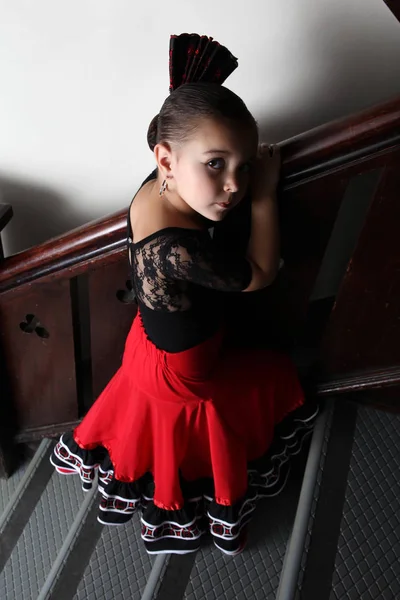 Jeune Danseuse Flamenco Espagnole Studio Danse — Photo