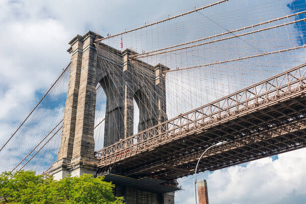Brooklyn Bridge in New York City in the Brooklyn Park