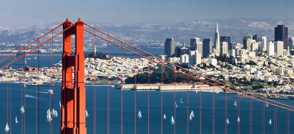 San Francisco Panorama Von Der San Francisco Bucht Stockfoto