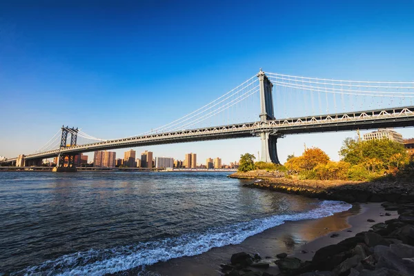 Manhattan Bridge Nowym Jorku Centrum Miasta — Zdjęcie stockowe
