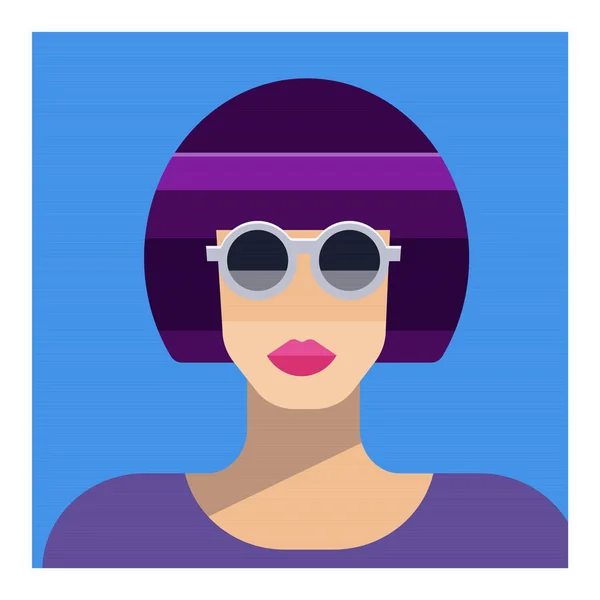 Abstraktes Frauenporträt mit Sonnenbrille. Party-Plakat oder Flyer-Cover-Vorlage. Vektor — Stockvektor