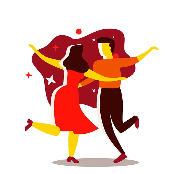 Dva tance. Taneční večírek koncept. Kreslené vektorové ilustrace — Stockový vektor