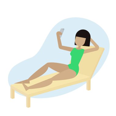 Kız plaj tasarım düz açık