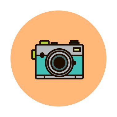 Photocamera vektör satırı simgesi beyaz arka plan üzerinde izole. Photocamera satırı simgesi Infographic, Web sitesi veya uygulama ölçeklenebilir simgesi