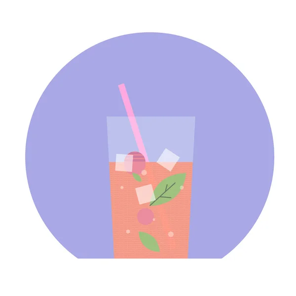 Ilustrace se skleněnými nápoji v plochém stylu designu. — Stockový vektor