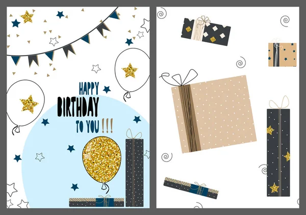 Mutlu yıllar el tebrik dizi modern kartı arka plan çizilmiş.