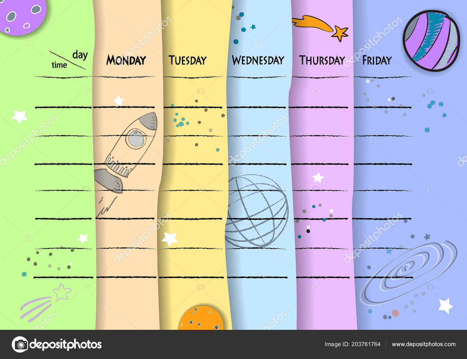 School Timetable Background With Hand Drawn Space Elements Vector Image By C Bezvetrenniy Vector Stock School Timetable Background With Hand Drawn Space Elements Vector Image By C Bezvetrenniy Vector Stock