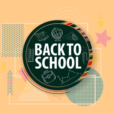 Okul için bir poster. Modern vektör grafikleri