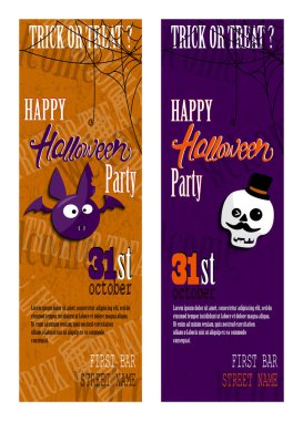 Cadılar Bayramın kutlu olsun davetiye spiderweb ve metin ile kümesi.