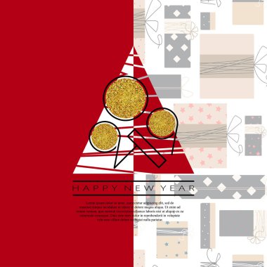 Mutlu yeni yıl 2019 kartı tasarımınız için.