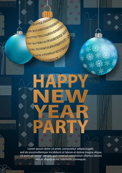 행복 한 새 해 파티 2019 카드 디자인에 대 한. — 스톡 벡터