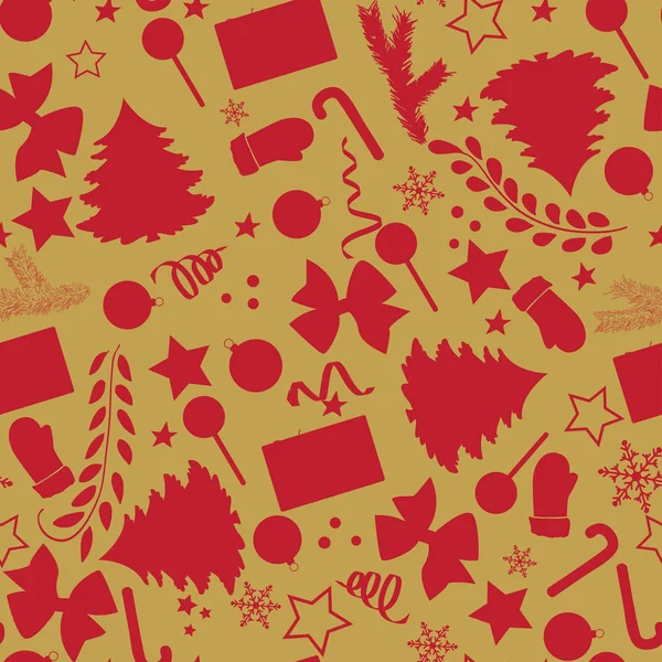 Merry Christmas seamless pattern with Christmas elements for your design. — Stock Vector