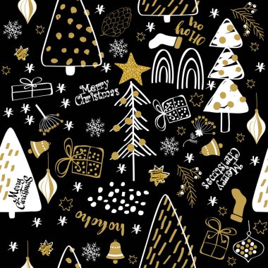 Kış Noel orman yaratıcı arka plan. Seamless modeli