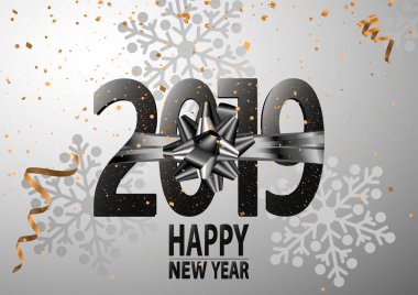 Mutlu yeni yıl 2019 kartı tasarımınız için.