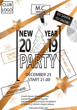 Mutlu yeni yıl partisi 2019 kartı parti için.