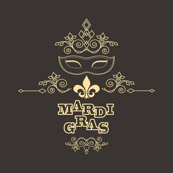 Λεζάντα Mardi Gras Καρναβάλι μάσκα σε στυλ πετονιάς. — Διανυσματικό Αρχείο