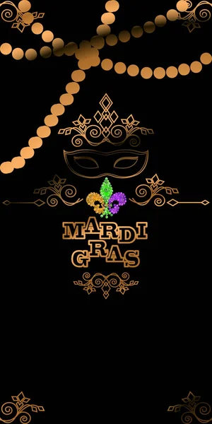 Mardi Gras Καρναβάλι πρόσκληση πρότυπο με Mardi Gras λεζάντα — Διανυσματικό Αρχείο