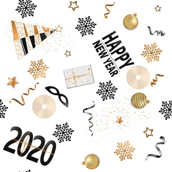 Feliz Año Nuevo 2020 tarjeta de felicitación con 2020 signo . — Vector de stock