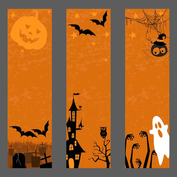 Gelukkig Halloween spandoek. Set van vectorontwerpelementen. — Stockvector
