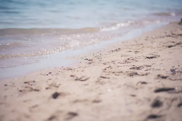 Achtergrondfoto Met Strand Zand Voor Zeewater — Stockfoto