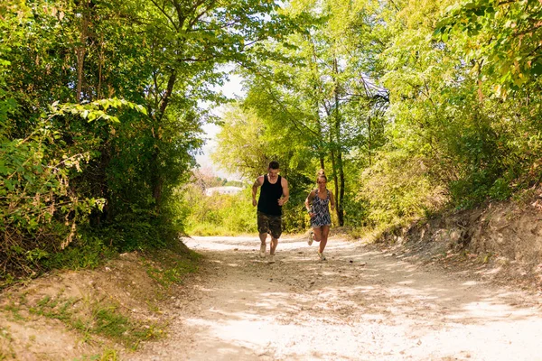 Lopers Opleiding Outise Tijdens Het Joggen Stedelijke Plaats — Stockfoto